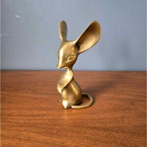 Vintage Big Ears Brass Mouse